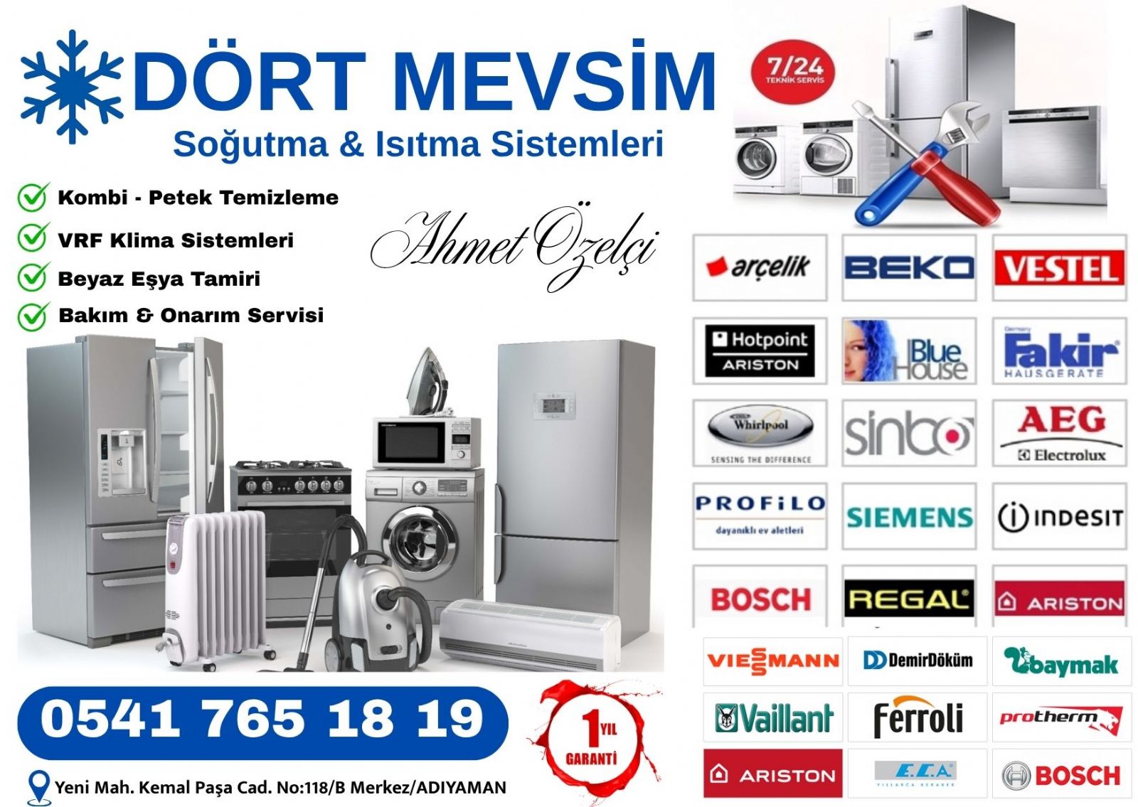 Adıyaman Buzdolabı Servisi